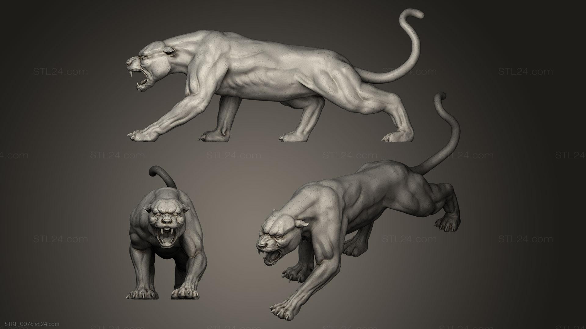Miscellaneous figurines and statues - Panther, STKL_0076. 3D stl model for  CNC